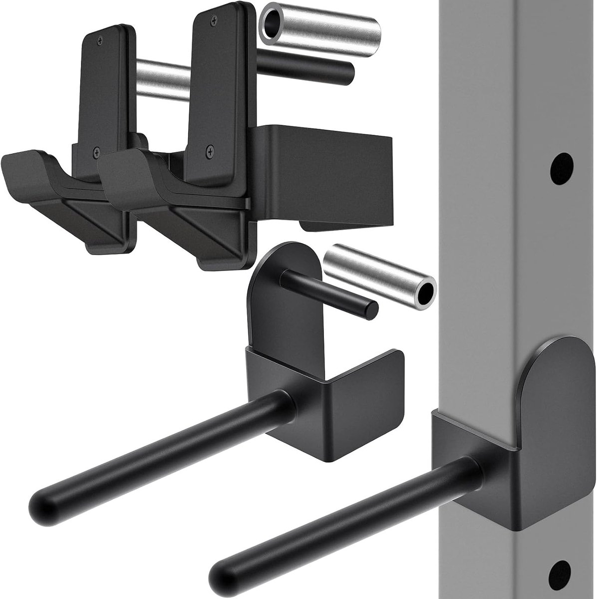 J-Hooks voor squat/power rack - 3" x 3" maat - zware staalconstructie - verbetert je trainingservaring - ShopVlot