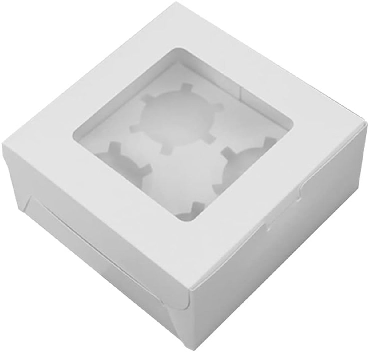Cupcake Box 20 Stuks - Met Venster - Verwijderbare Binnenhouder - Ideaal voor Muffins en Gebak - ShopVlot