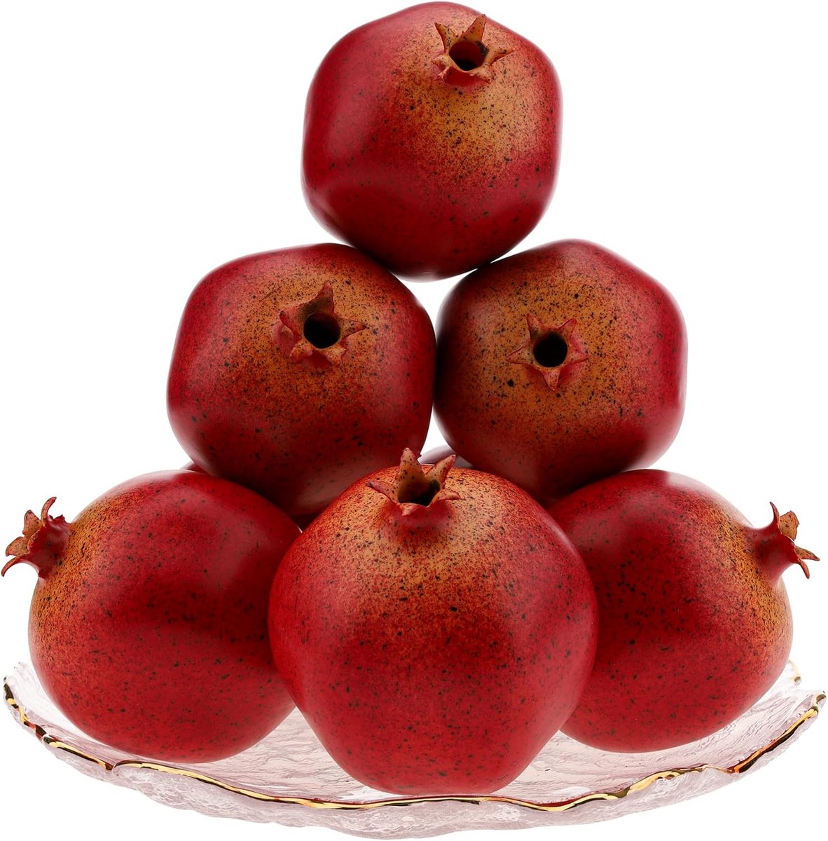 Nepgranaatappel 6 Stuks - Realistische Kunststof Fruit - Perfect voor Huisdecoratie - Ideaal voor Tafelcentra - ShopVlot