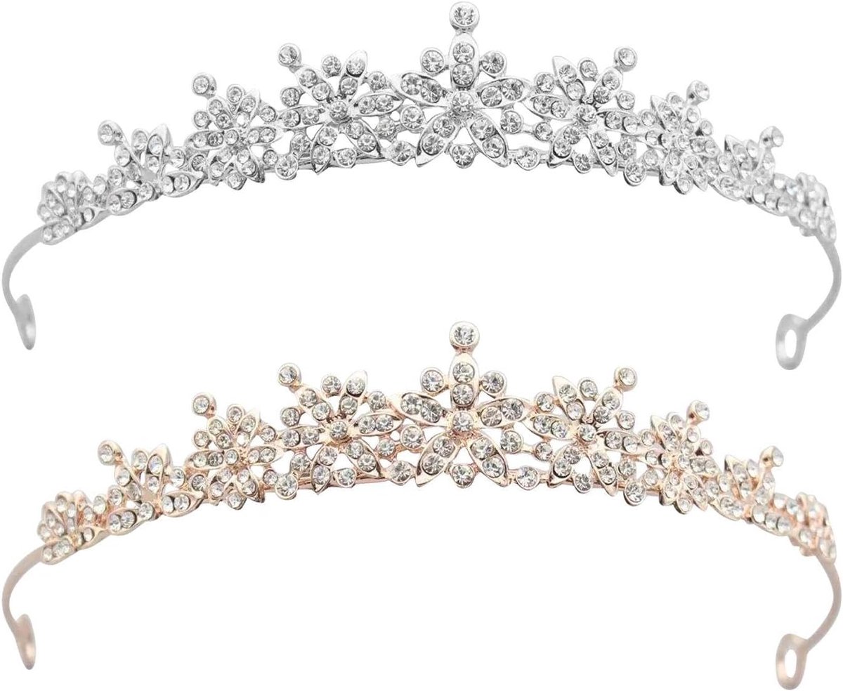 Kroon Haarbanden 2 Stuks - Schitterende Rhinestone Tiara's - Exquisite Haaraccessoires - Perfect voor Feestjes - ShopVlot