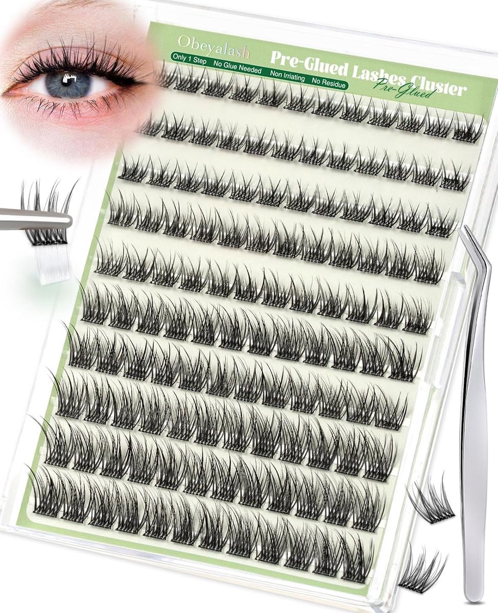 Cluster Wimpers Zelfklevend 8mm 10mm 12mm 14mm - Natuurlijke C Curl - Eenvoudige applicatie - ShopVlot