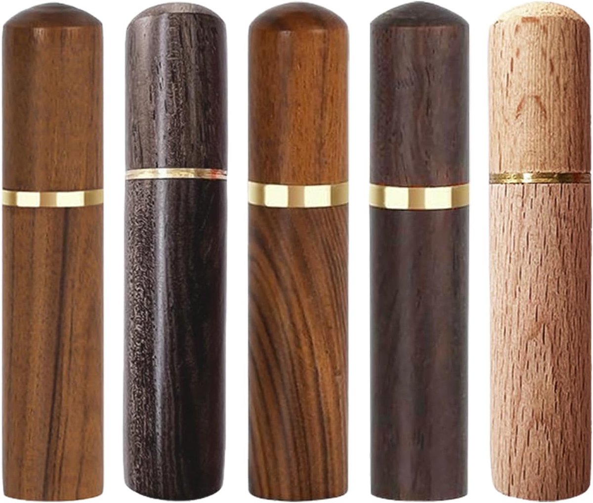Houten tandenstoker houders 5 stuks - duurzaam hout - praktische dispensers - ideaal voor eettafel - ShopVlot