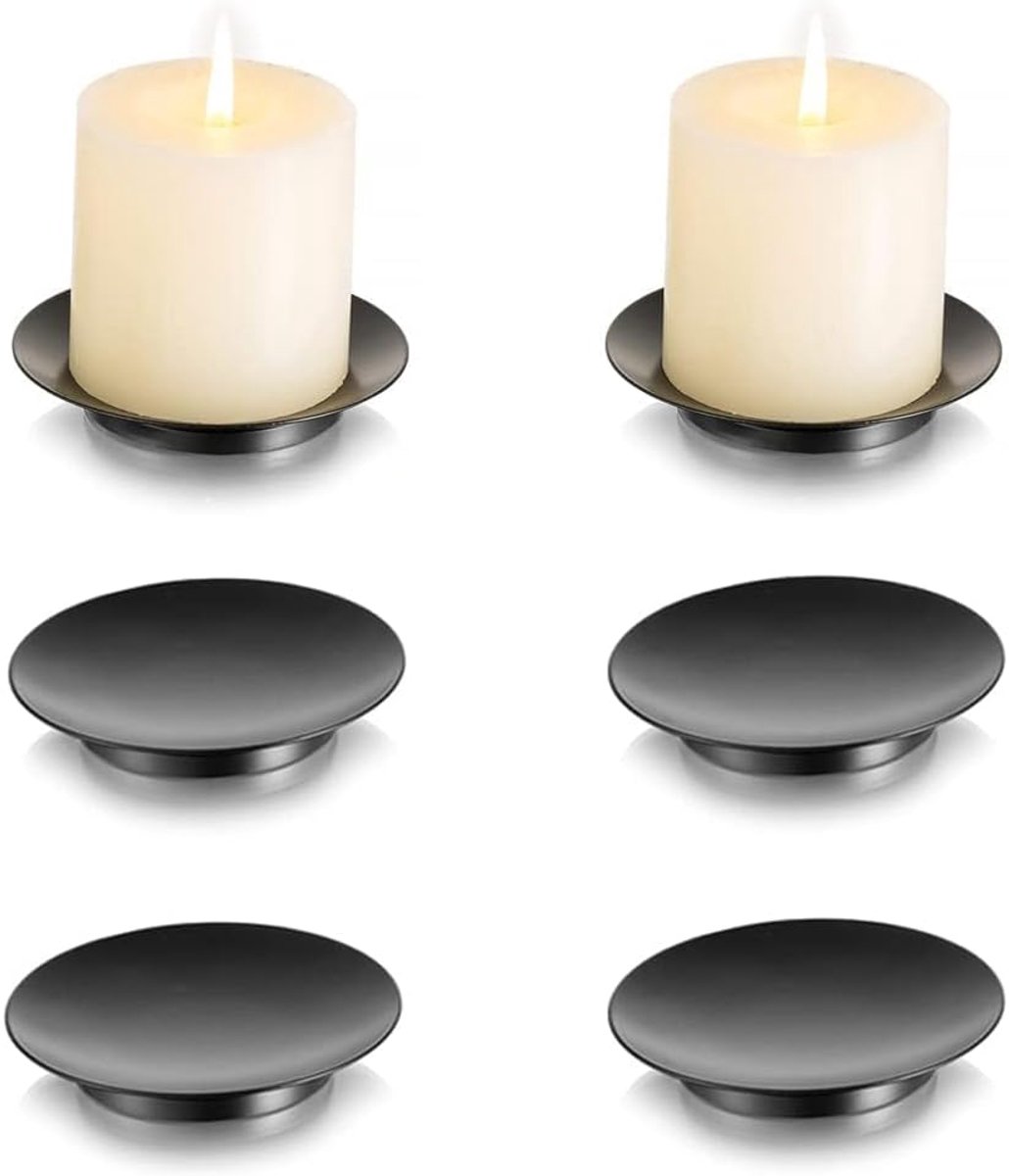 Candle holder set van 6 - zwarte ijzeren kandelaar - modern design - perfecte decoratie voor elke gelegenheid - ShopVlot