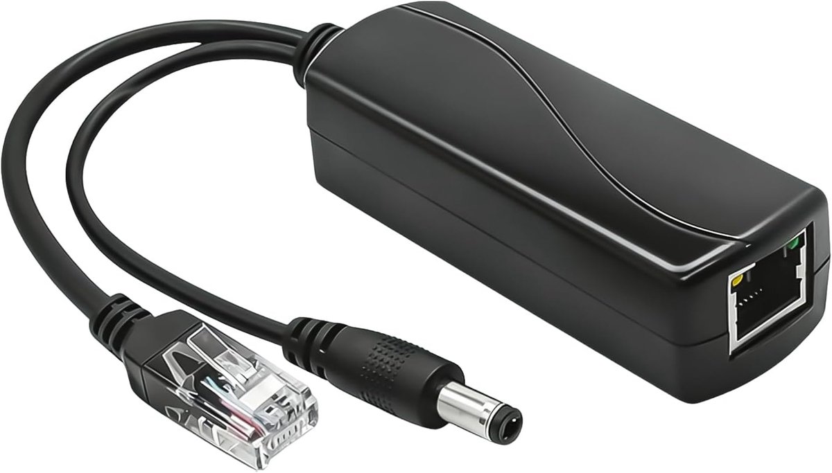 Gigabit PoE splitter 12 V 2 A - actieve scheider - DC uitgang 5,5 x 2,1 mm - ideaal voor IP-camera en toegangspunt - ShopVlot
