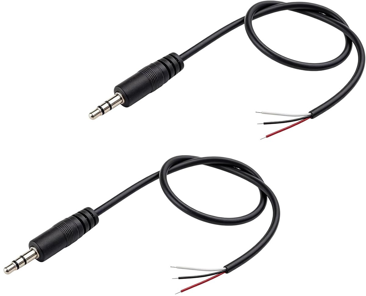 3,5 mm TRS jackkabel 30 cm - stereo audio-aansluiting - blote draad - reservekabel voor luidsprekers - ShopVlot