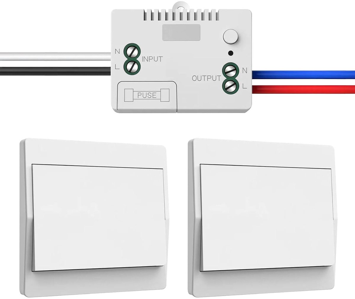 Draadloze Lichtschakelaar Set 230V - Batterijloos - Waterproof Wandcontactdoos - Tot 200 meter bereik - ShopVlot
