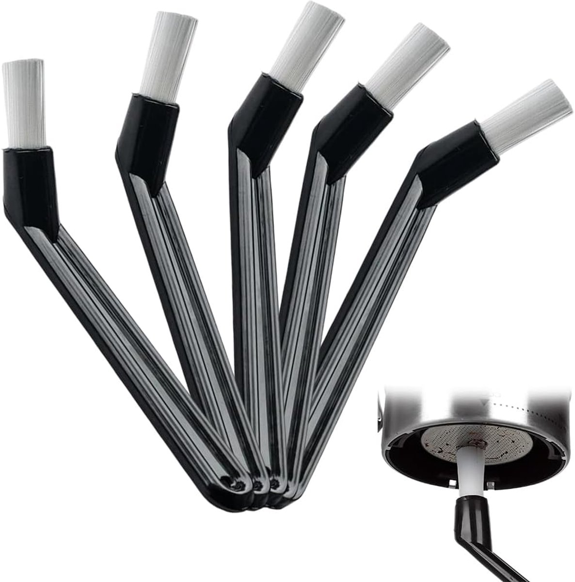Premium Barista Borstelset - 5 stuks - schuine kop - hittebestendig en voedselveilig - ideaal voor koffiezetapparaten - ShopVlot