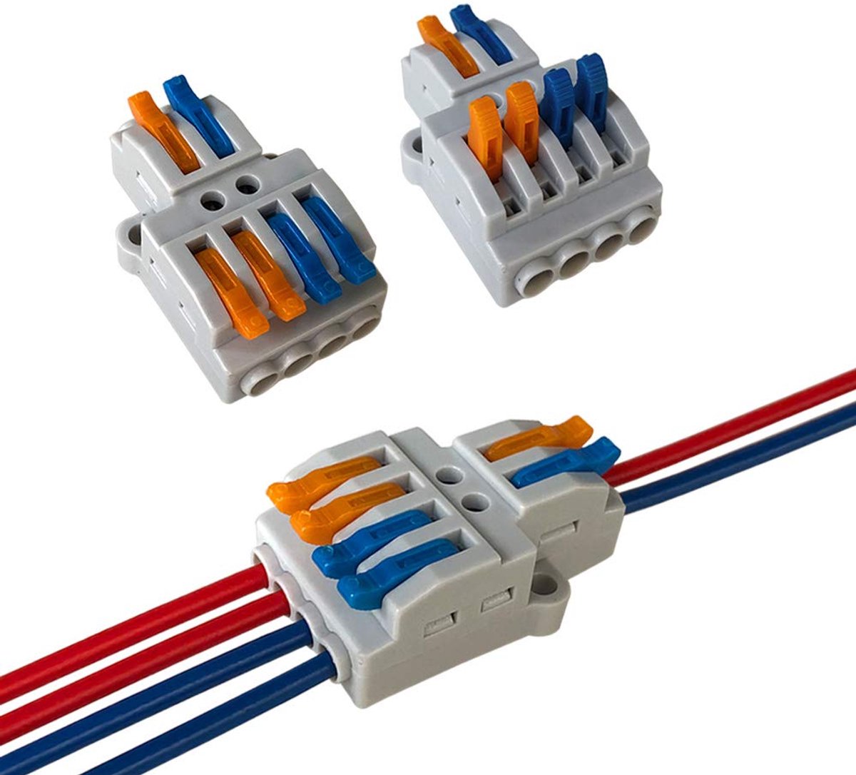 SnelShoppen - KV424 Kabel Connector Kit, 2 In 4 Uit Stekker, Compact, Dubbelzijdige Snelle Ontkoppel Plug Blok, Veilig en Duurzaam