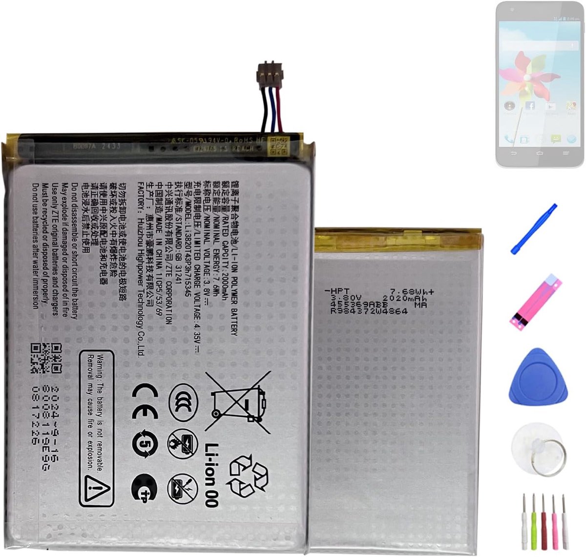 Vervangende Accu Li3823T43P3h715345 - Geschikt voor ZTE Grand S Flex, MF910, MF920 - Hoge kwaliteit - ShopVlot