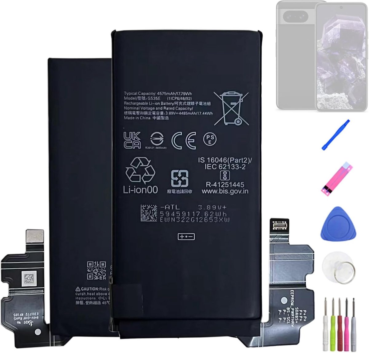 Vervangende batterij GS35E - Compatibel met Pixel 8 - Inclusief gereedschap - Eenvoudige batterijvervanging - ShopVlot