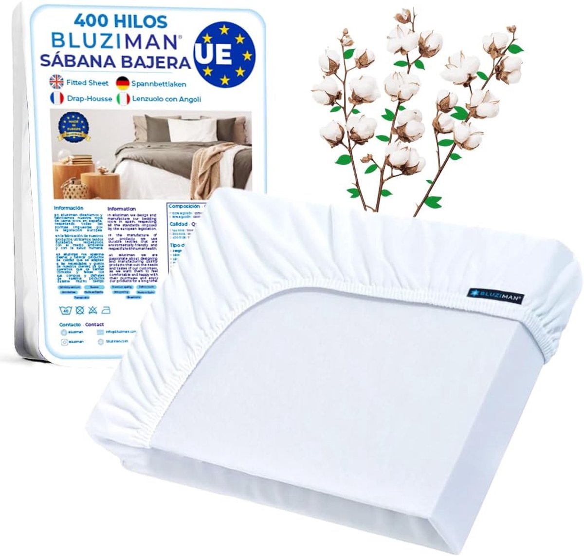 Fitted Sheet 135x200 - 100% Katoen - 400 Draad - Luxe Comfort - ShopVlot