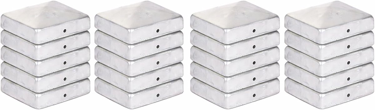Pfostenkap pyramide 91 x 91 mm - staal gegalvaniseerd - beschermt houten palen tegen vocht - ShopVlot