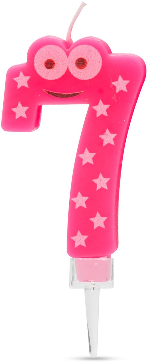 Verjaardagskaars Cijfer 7 - verjaardagscijfer, decoratiekaars, feestkaars, getalkaars, cake-kaars, decoratie, verjaardag [56182-7]