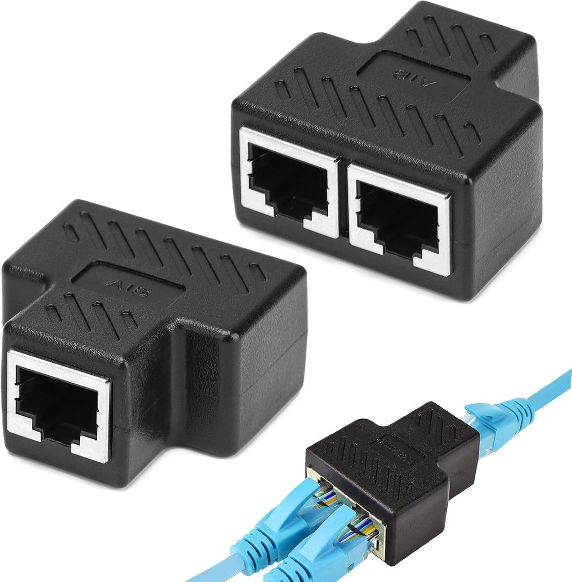 RJ45 coupler 2 stuks - Ethernet splitter - universele compatibiliteit - stabiele verbinding - ShopVlot