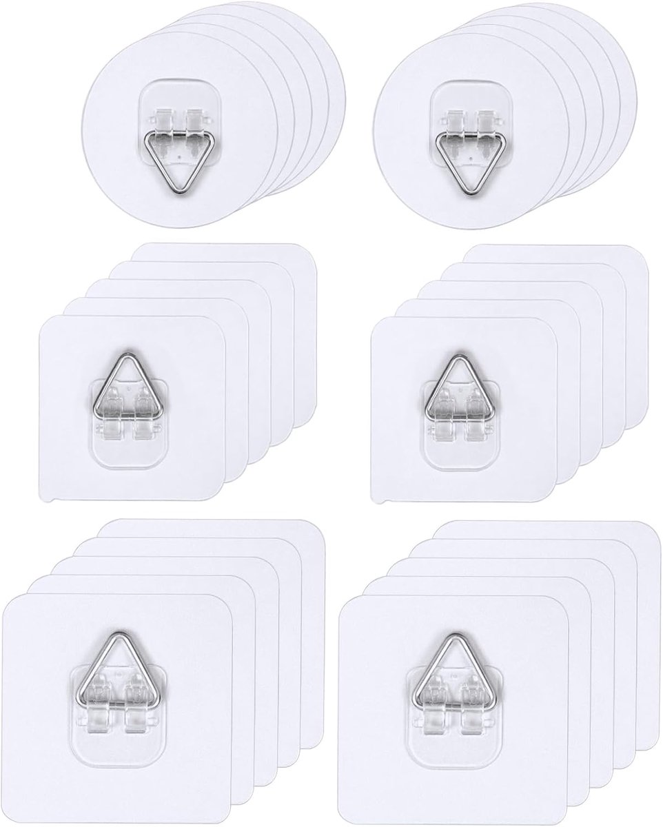 Zelfklevende Haakjes 30 pcs - Transparant - Perfect voor Foto's - Eenvoudig te Bevestigen - ShopVlot