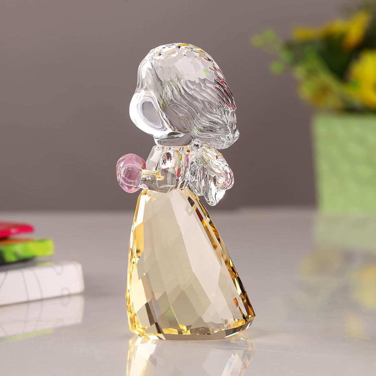 Engel figuur - 11 cm - K9 kristal - Handgemaakt decor voor vrede en vreugde - ShopVlot