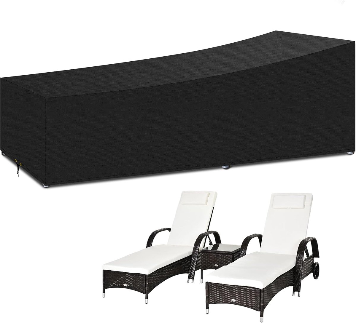 Zonbedhoes 220 x 80 x 35/55 cm - 420D Oxford stof - waterdicht en winddicht - ShopVlot