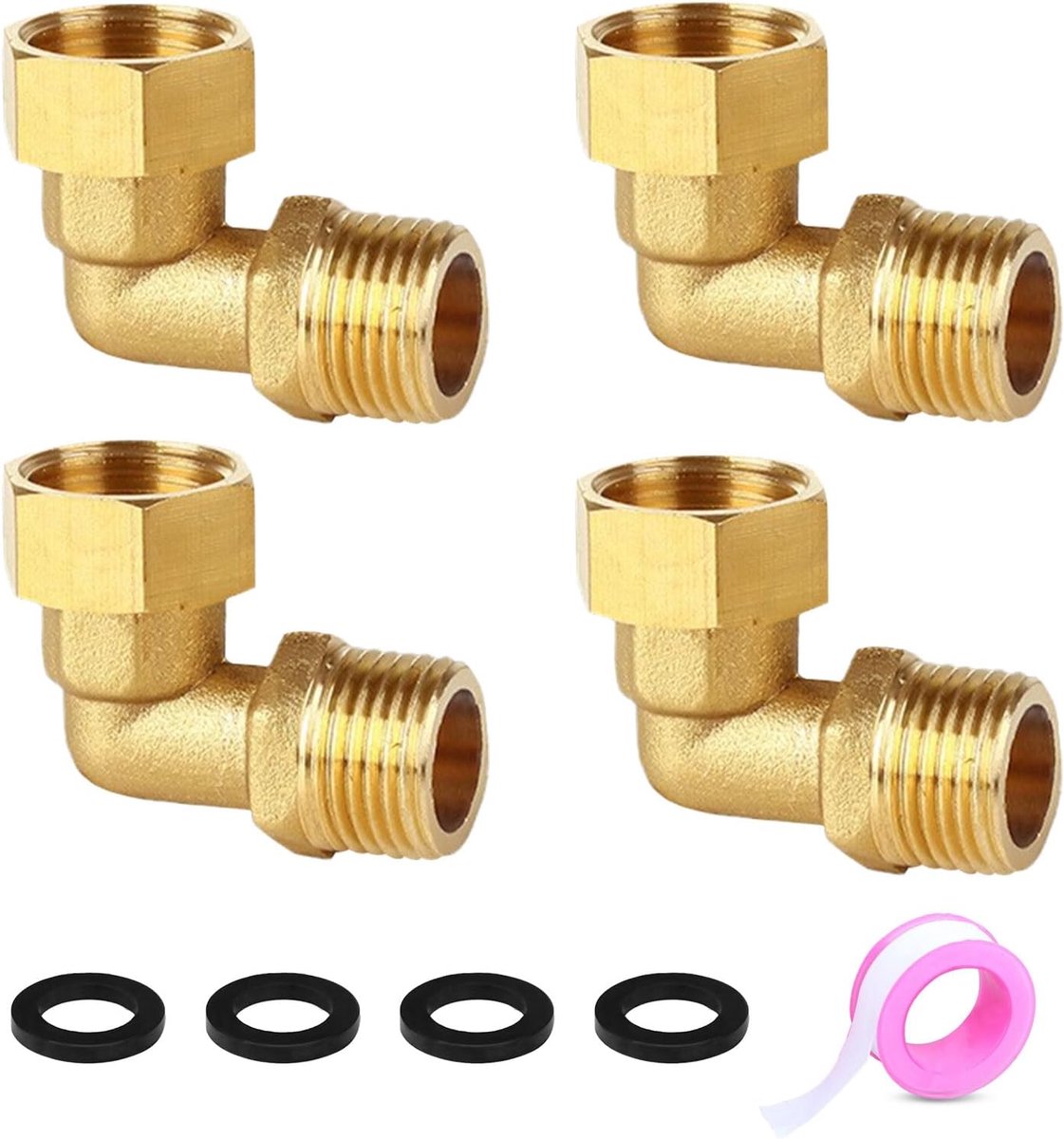 Adapter 3/4 inch naar 1/2 inch - Messing - Met waterstop - Geschikt voor tuinslangen - ShopVlot