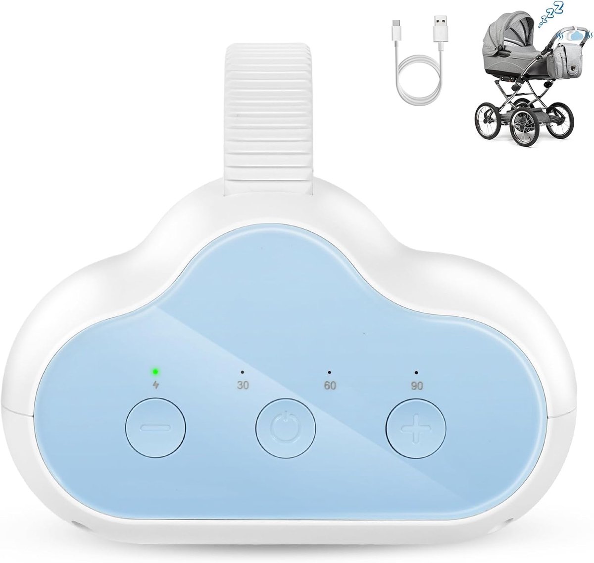 Babywieg Vibrator - USB-C Oplaadbaar - 3 Verstelbare Intensiteiten - Helpt Bij Slaap - ShopVlot