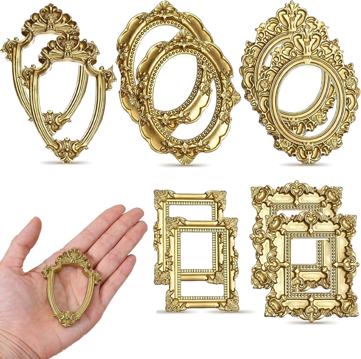 mini-fotolijsten 10 stuks - vintage antiek - barokstijl - perfect voor doe-het-zelf decoratie - ShopVlot