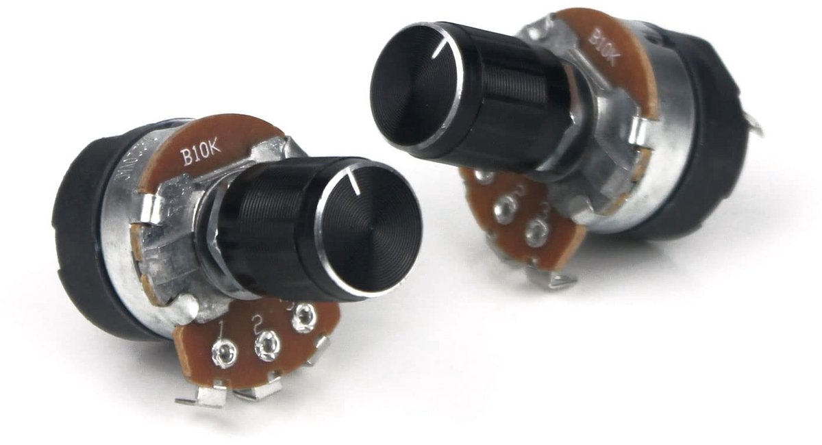 Potentiometer 10K Ohm - Dimmer met On/Off Schakelaar - Aluminium Knoppen - Ideaal voor regeling van verlichting - ShopVlot