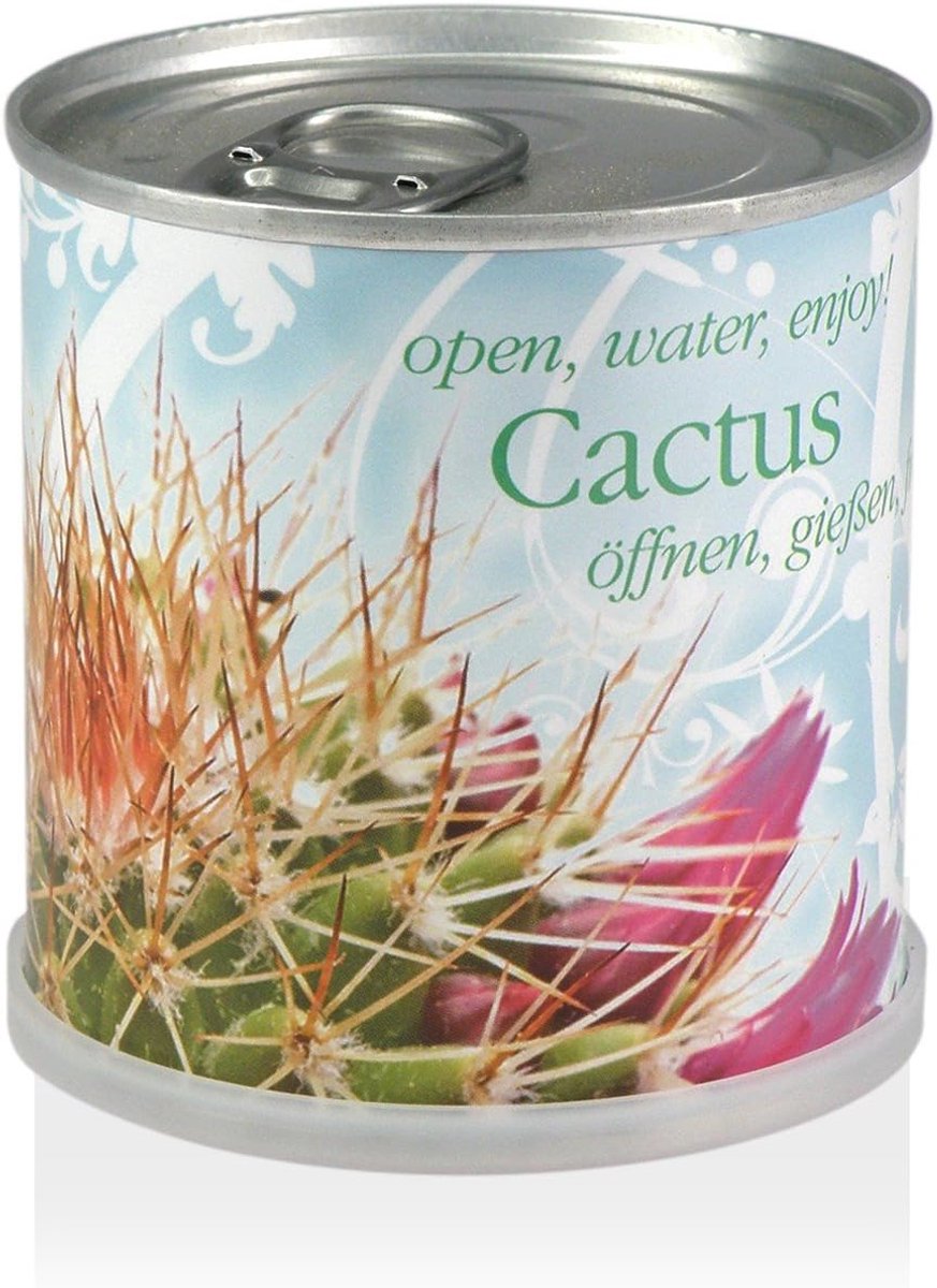 Cactus in blikken doos - organische zaadjes - met verzorgingsinstructies - ideaal voor plantenliefhebbers - ShopVlot