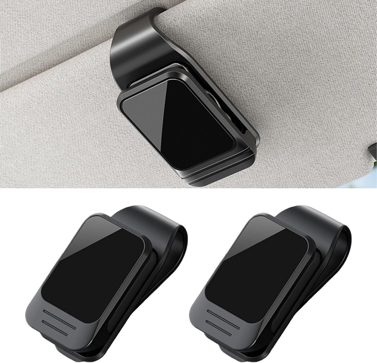 Brillenhouder auto - clip voor zonnebril - krasbestendig en eenvoudig met één hand te bedienen - ShopVlot