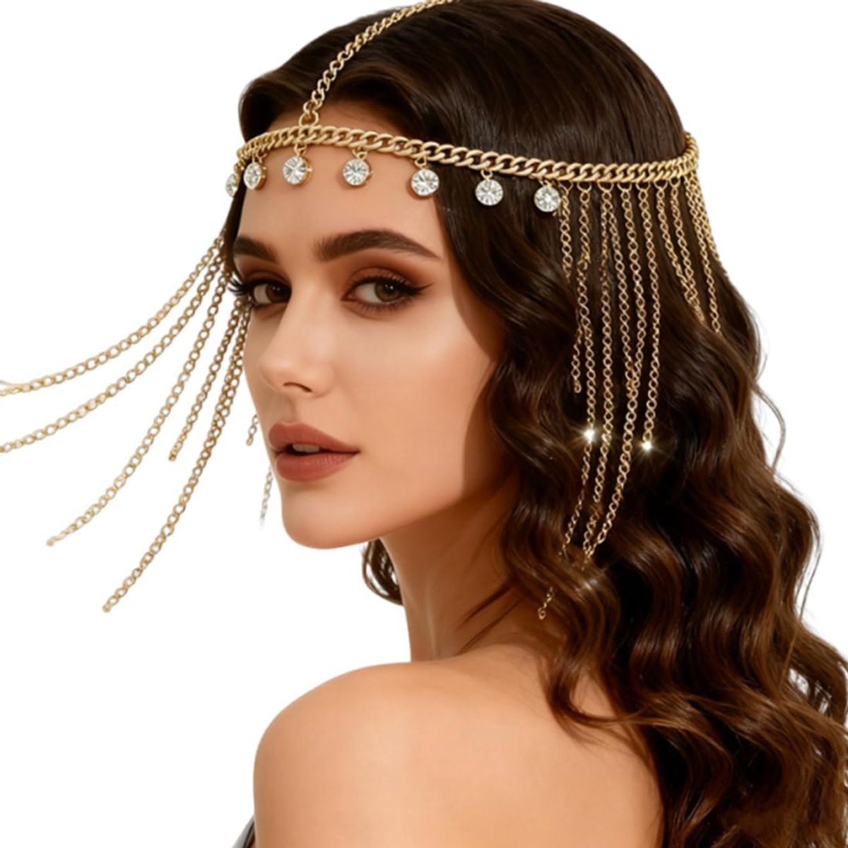 Banden, een gouden haarketting, boho-haarband met meerlaagse kwastjes, geschikt voor bruiloften, eindejaarsbals, feesten, carnaval en andere gelegenheden