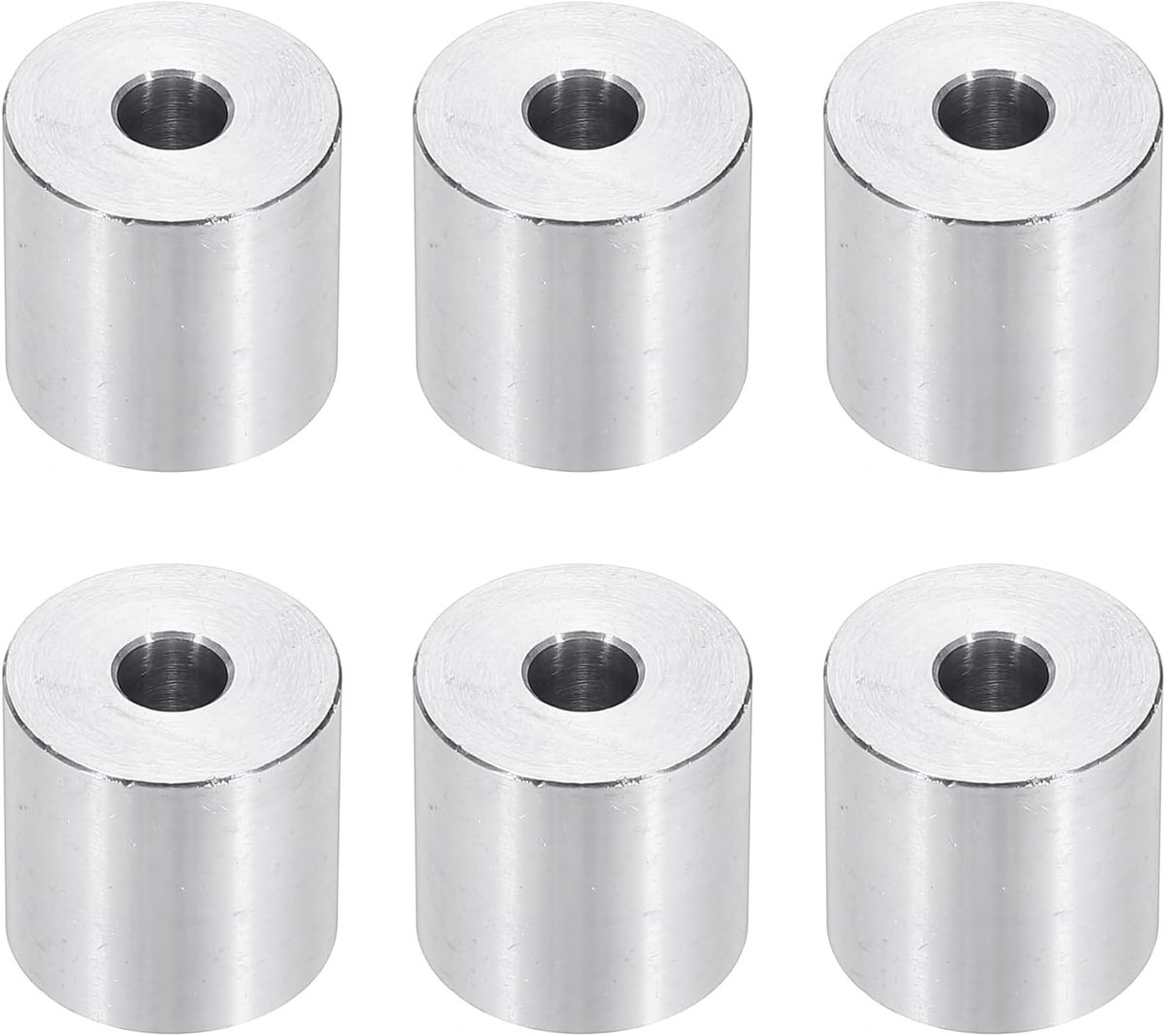 M6 Aluminium Spacers, 6 Stks Metalen Spacers Aluminium 6.5mm ID x 20mm OD x 20mm L Aluminium Spacer Schroef Standoff Ronde voor 1/4 of M6 Schroefbouten