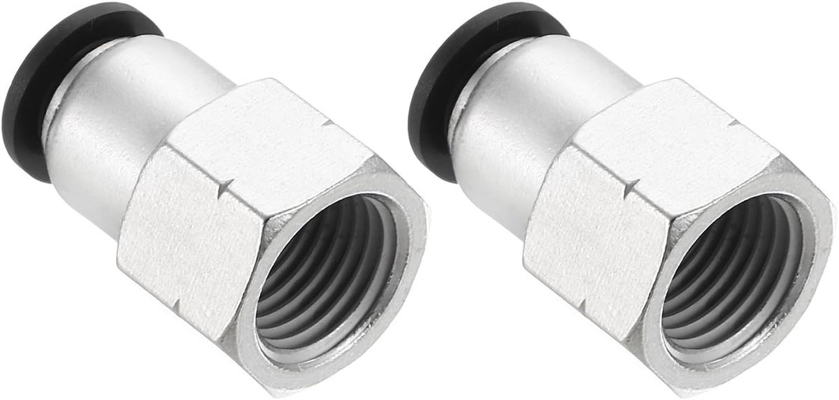 Push to Connect, 2 stuks slang 8 mm OD op binnendraad 1/4 inch NPT binnendraad snelkoppeling