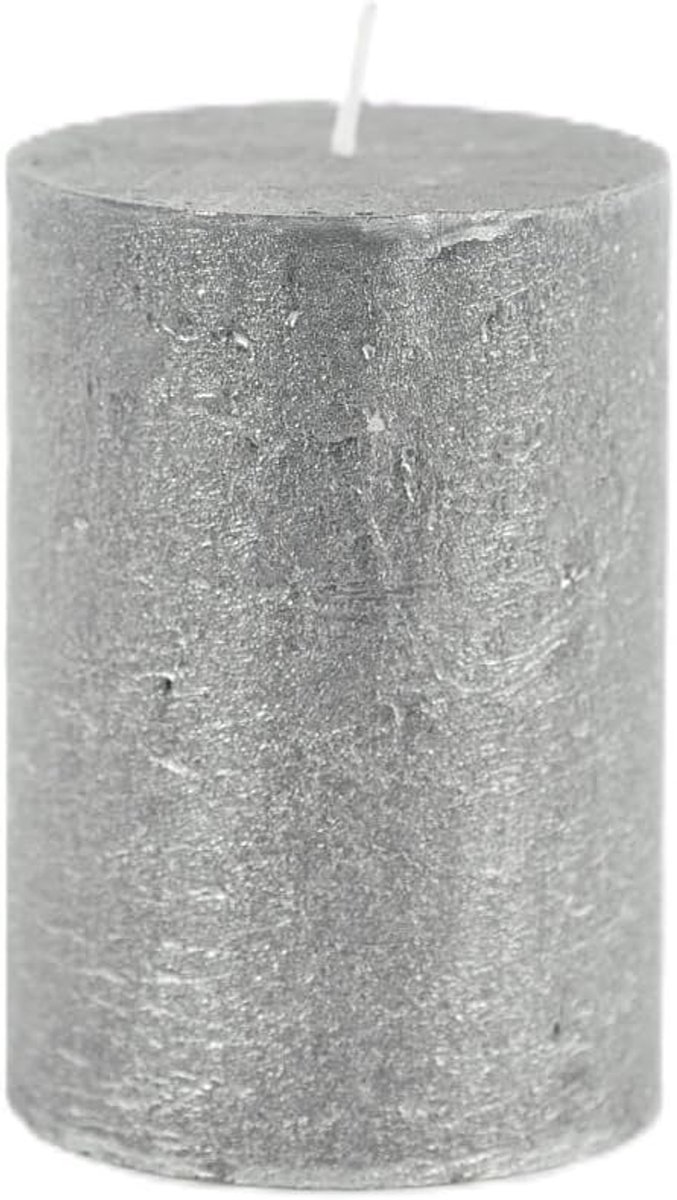 Stompkaars zwart-zwart zilver D 7 cm H 10 cm - set van 2 - sfeervol en decoratief - perfect voor elke ruimte - SnelShoppen
