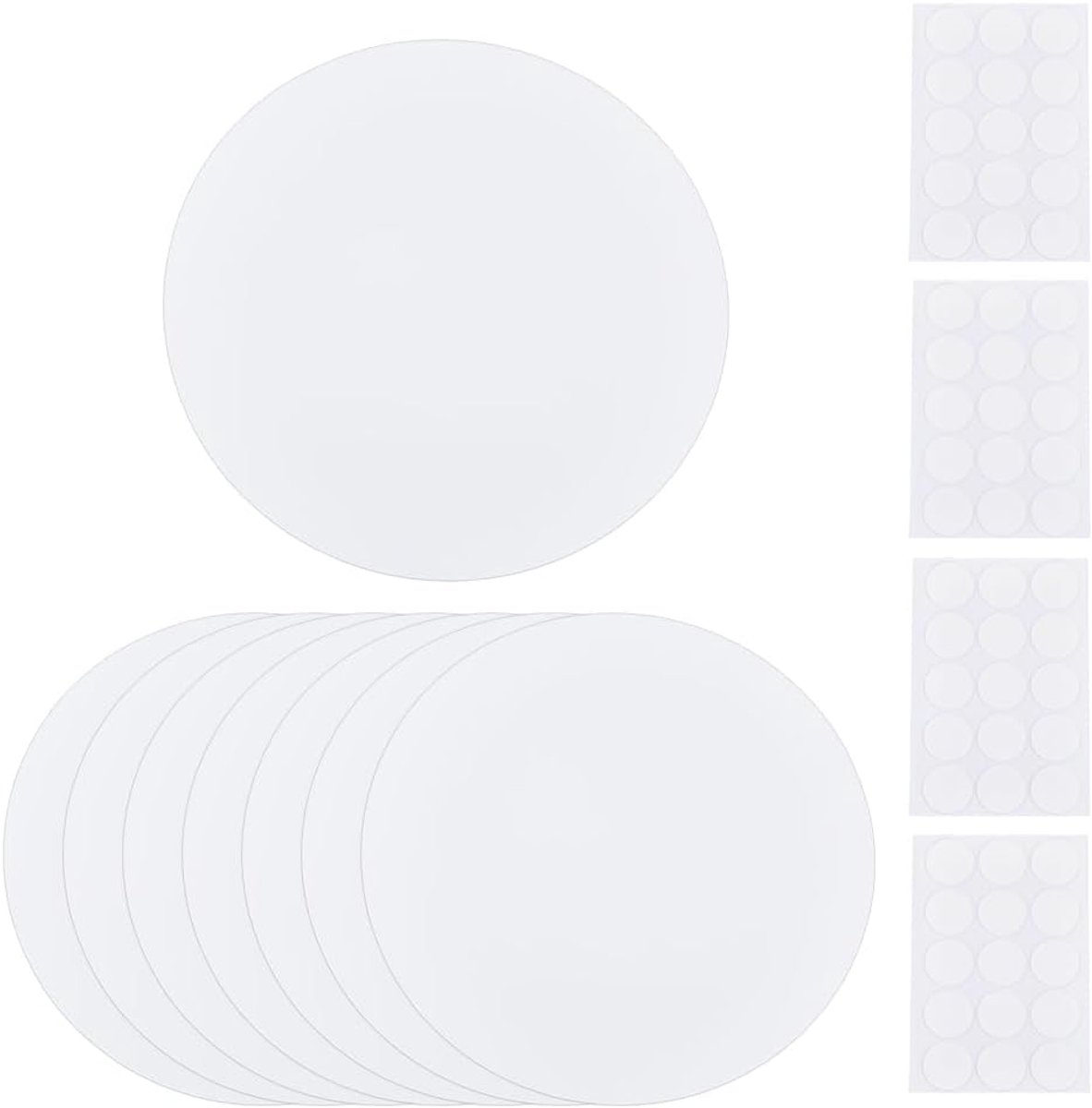 8 vellen wandgatafdekkingen met 60 stickers van kunststof, 30 cm, stofdichte afdekplaat, plat, rond, mat, maagd, voor bekleding