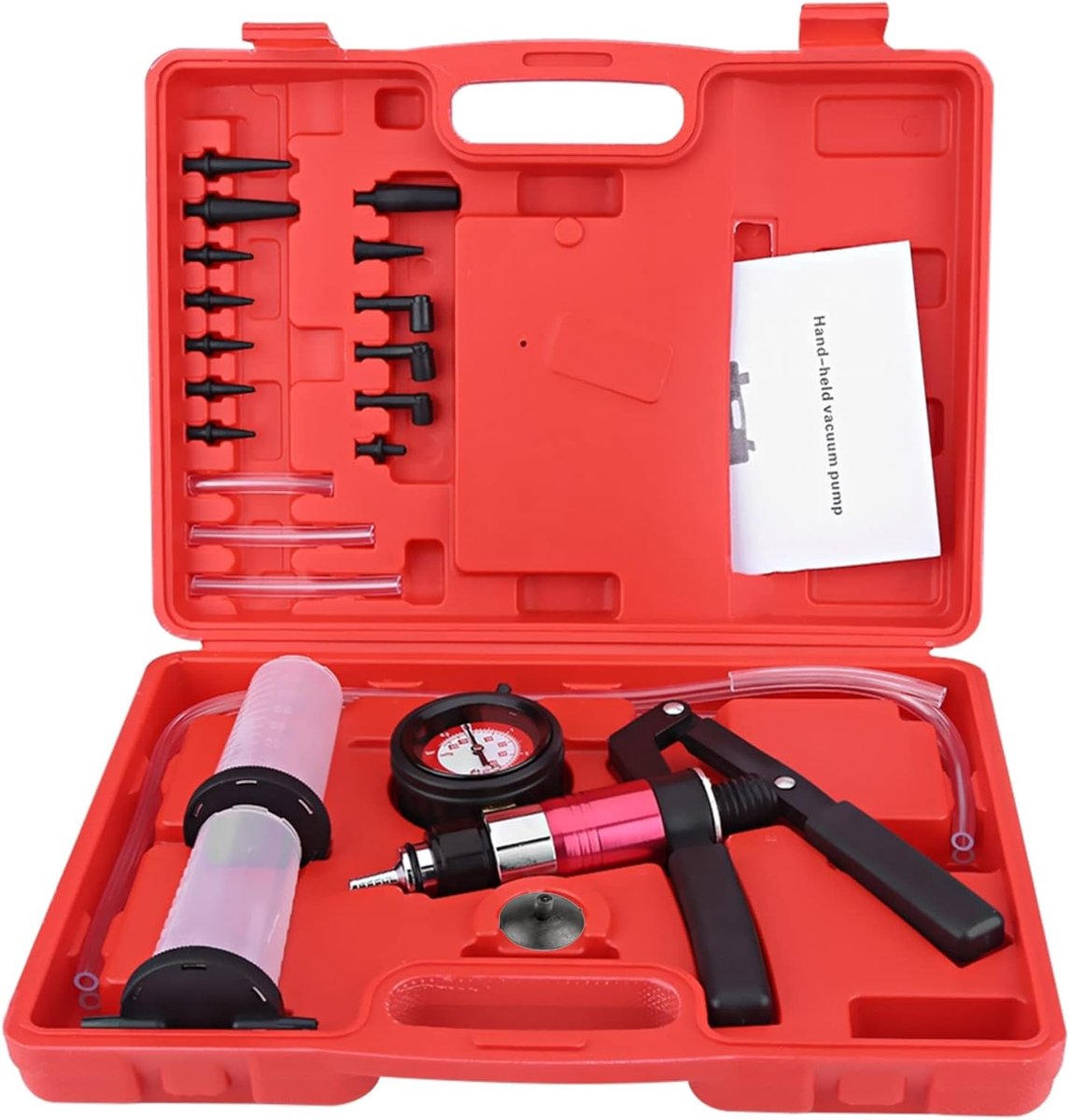 Rem, manometer, handvacuümpomp, tester, set met adapters, vloeistofrem, vervangingsgereedschap, koppeling, ventilatiesysteem, voor auto's, motorfietsen, vrachtwagens
