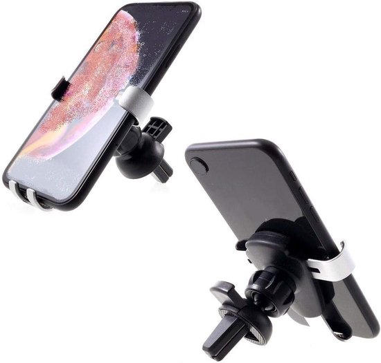 Air Vent Telefoon Autohouder met Clip voor Wiko Power U30 (2021) - Zwart — afbeelding 2