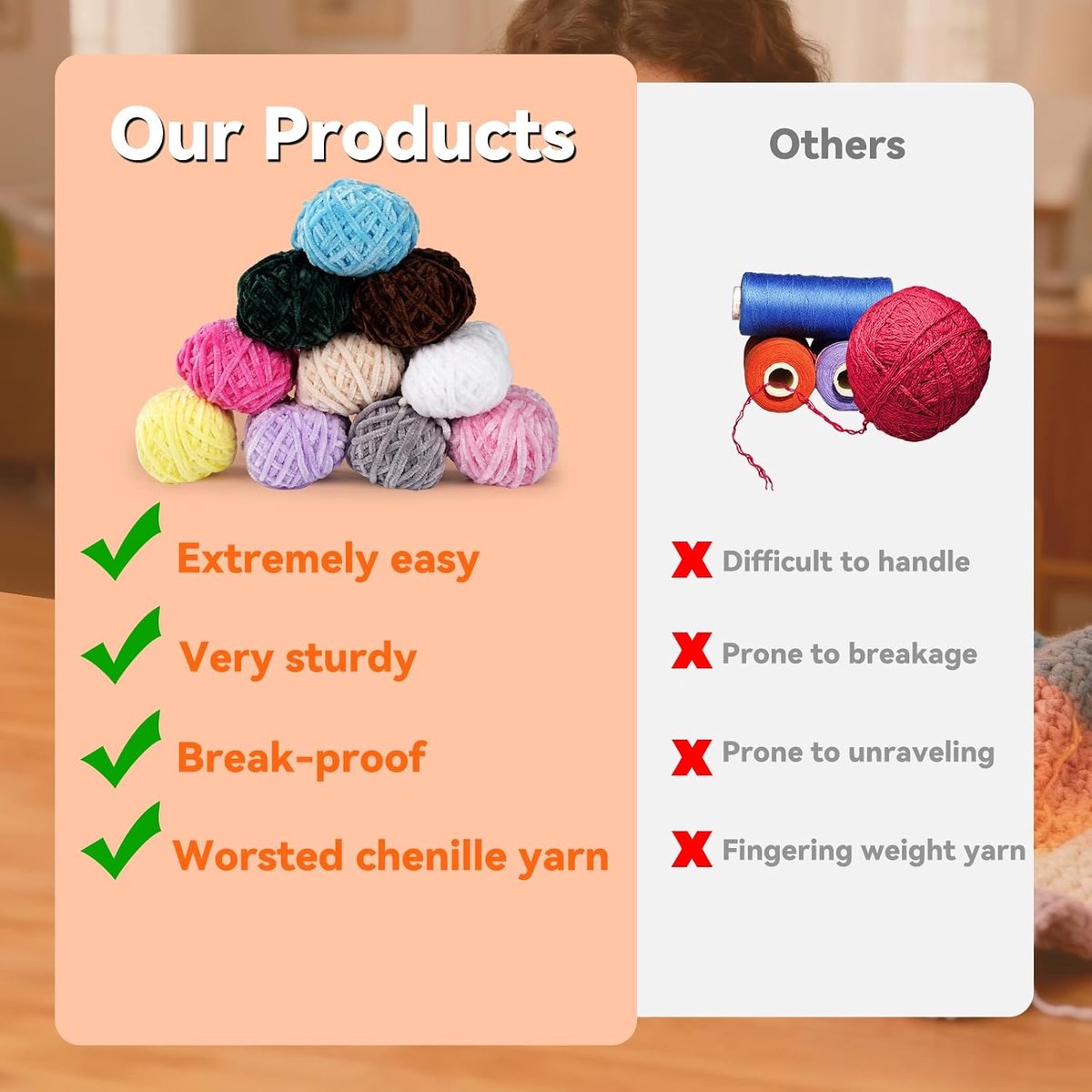 36 stuks haakset voor beginners, 10 kleuren chenillegaren, haaknaalden, 3 haakaccessoires, nuttige starter haakset voor beginners, kinderen, volwassenen (eenkleurig)