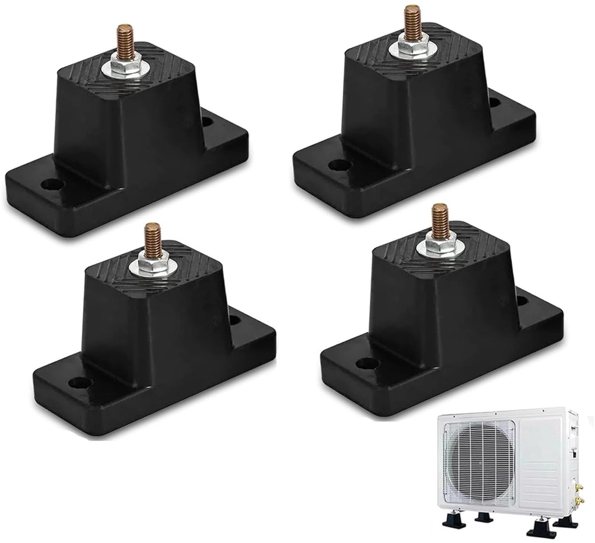 Pakket van 4 trillingsdempers voor airconditioning, rubberen steunen voor trillingsdempers voor airconditioning