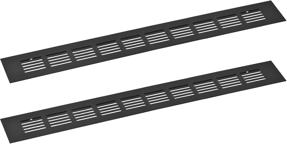 2 stuks rechthoekige ventilatie grille aluminium legering mesh ventilatie afdekking lamellen ventilatie deksel voor kast garderobe schoenenkast kledingkast 400 x 50 mm / 15,75 inch x 1,97