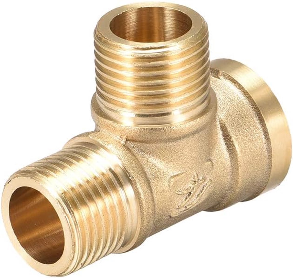 Sourcing map Messing T-stuk buis fitting schroefdraad T-vormige aansluiting koppeling G1/2 stekker X G1/2 stekker X G1/2 bus, 1 st