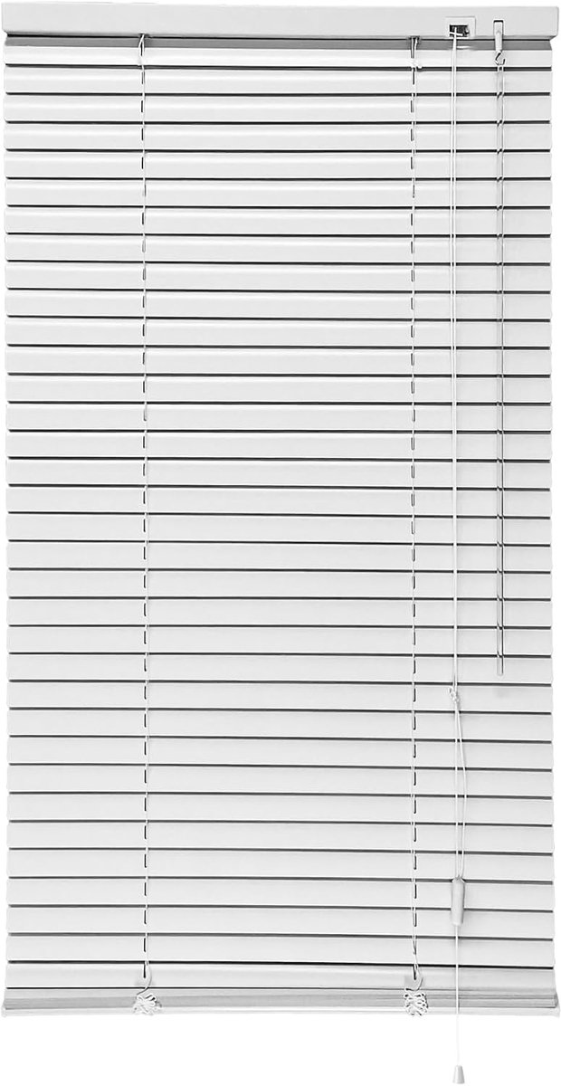 Jaloezie 80 x 220 cm Wit, Bescherming tegen licht en zonlicht, Monteerbaar zonder boren Inclusief montageset voor thuis, kantoor, school | Jaloezieën van aluminium, 25 mm, voor ramen en deuren, verduisterend en isolerend, complete montageset