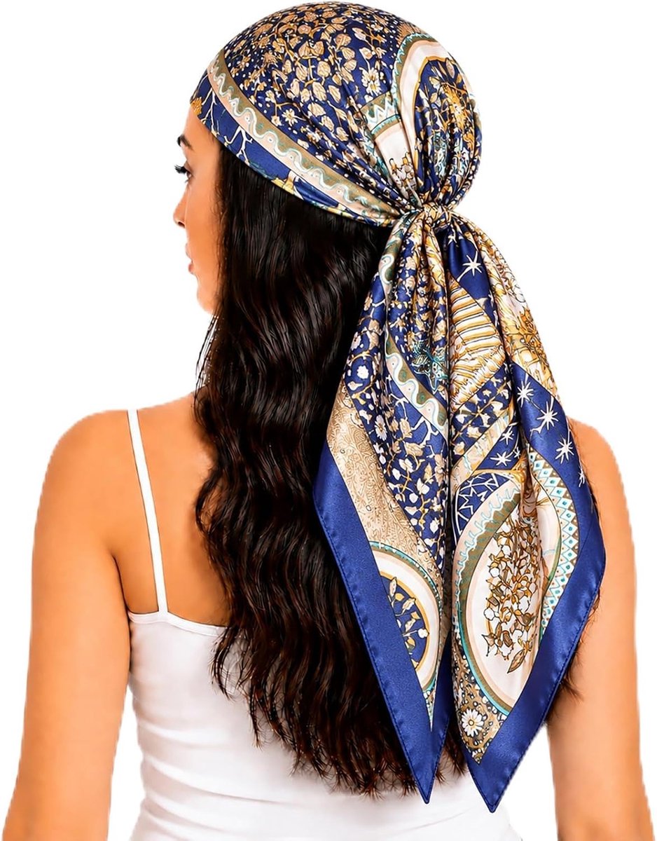 DA21 Zijdedoek voor dames, lichte zijden sjaal, bandana, halsdoek, hoofddoek, elegante sjaal, cadeau, voor vrouwen, Da2123, 27.5x27.5 Inch