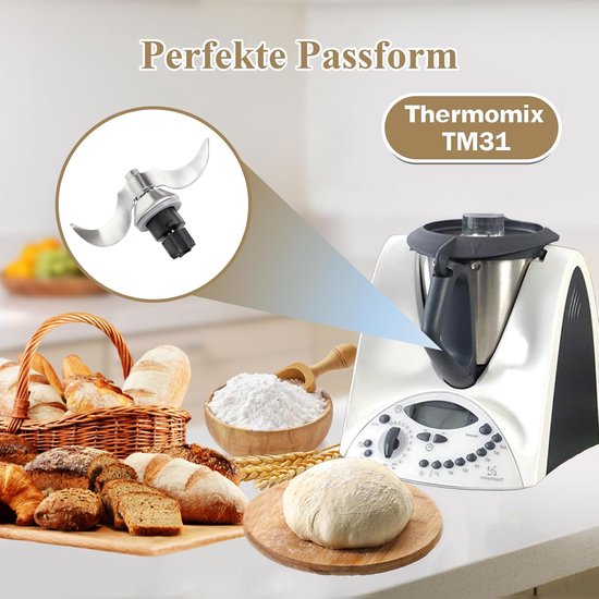 Deegmes voor Vorwerk Thermomix TM31, roestvrij stalen deegmengmes, geen deegresten, snelle reiniging, mixmes, reserveaccessoires voor Thermоmix TM31 keukenmachine, reserveonderdelen voor TM31 — afbeelding 3