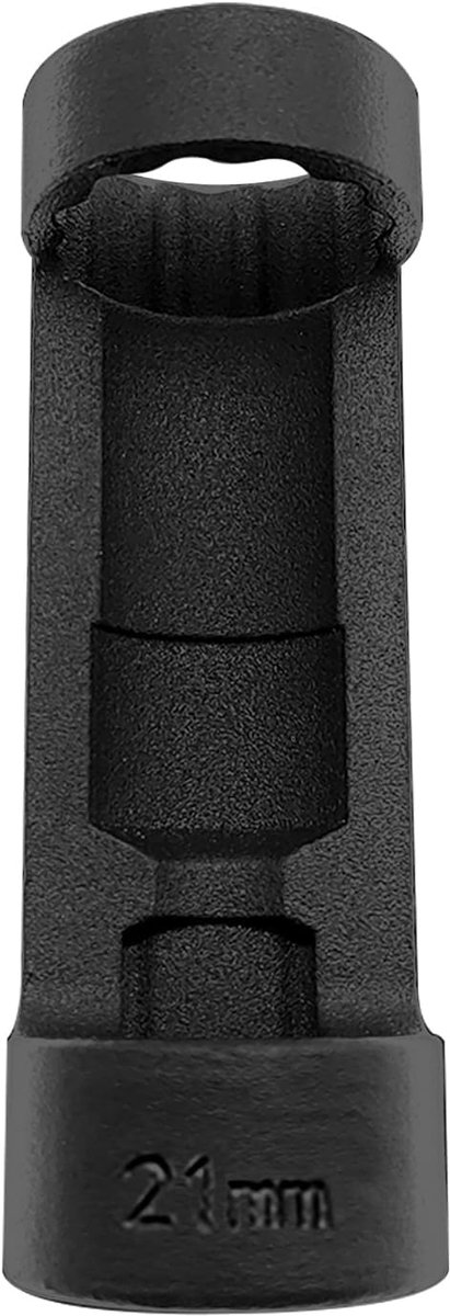 Steeksleutelset voor veerpoot, 12-punts 1/2 inch tegenhouder-dopsleutel, staal auto-reparatiegereedschap (21 mm, zwart)