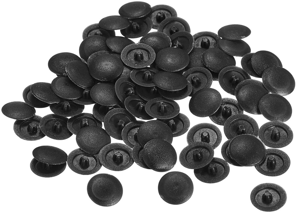 Sourcing map 160 stuks schroefdoppen, afdekkingen, 12 x 3 mm, kunststof schroeven, decoratieafdekking voor kruiskop, nokken, bevestigingsmoer, zelftappende schroef, zwart