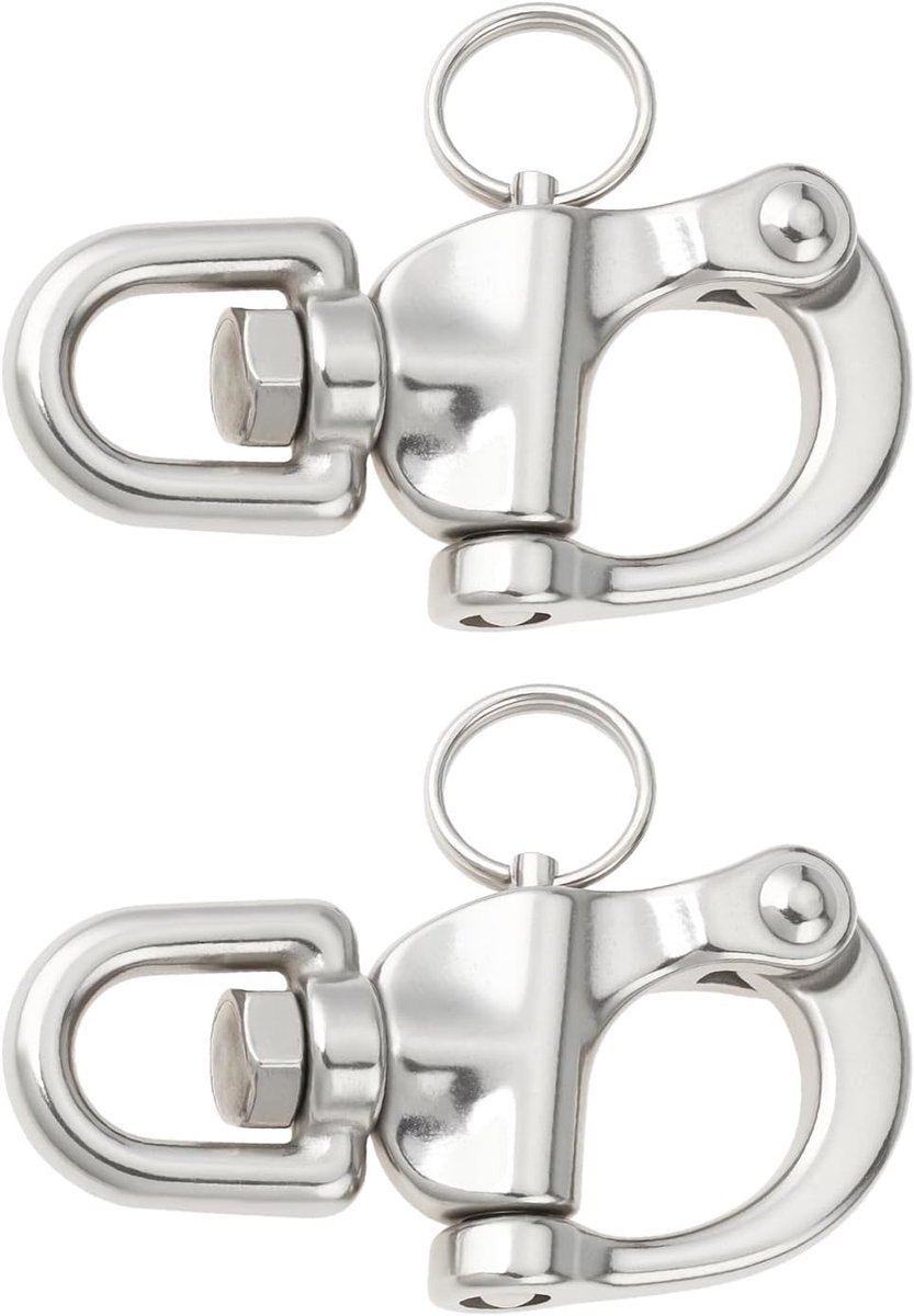 2 Stks 70mm Swivel Snap Beugel 316 Rvs Beugel voor Zeilboot Roeien