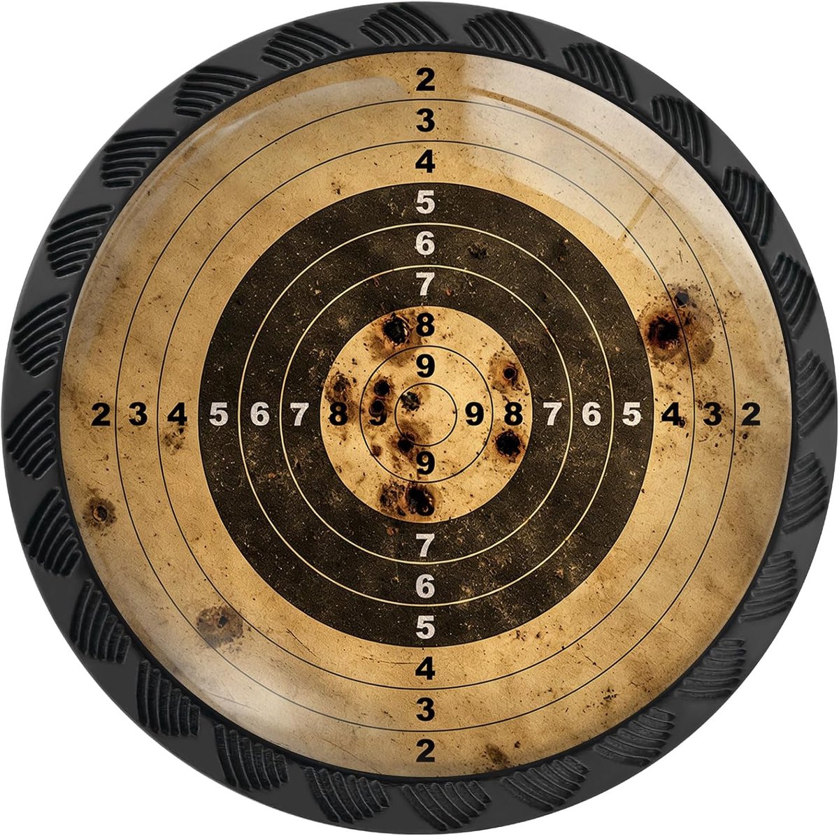 4 Pack Retro Gun Doel Kast Knoppen Ronde Lade Trekt Zwarte Dressoir Knop Kast Deurgrepen Hardware voor Keuken Badkamer Kasten