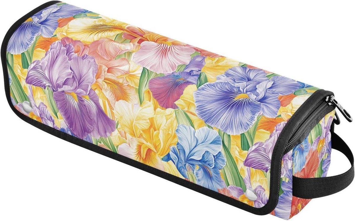 Haargereedschap Organizer - Reis Etui - Styling Tools Opbergen - Hittebestendige Mat - 37x10x10 cm - Kleurrijk Bloemig