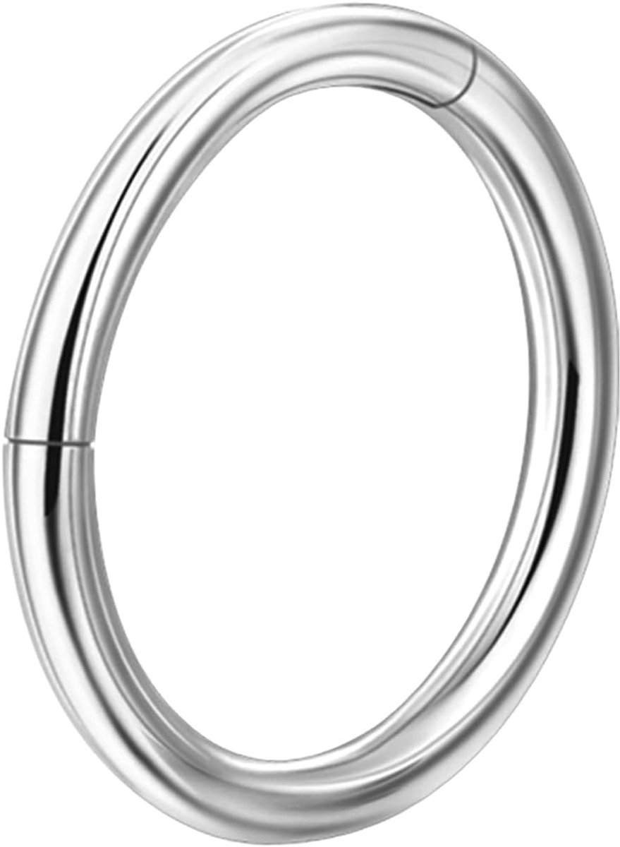 Neuspiercing, ring, scharnier, 316L chirurgisch staal, segmentring-clicker, 20G, 18G, 16G, septum, kraakbeen, nostril, helix, tragus, rook, conch, piercing, 6 mm, 7 mm, 8 mm, 9 mm, 10 mm,