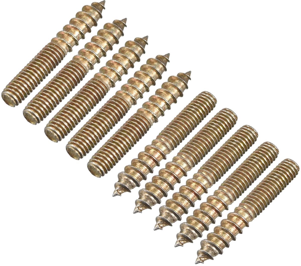 Map 24 stuks M6 x 40 mm stokschroeven dubbele uiteinden plugschroeven voor houtmontage