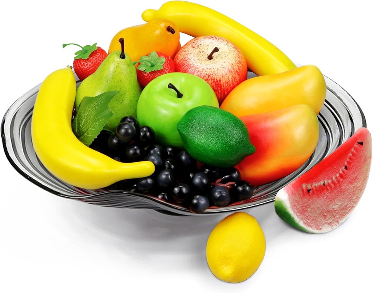 Kunstvruchtenpakket, nepfruit voor huisdecoratie, simulatie fruitset, feestkerstversiering, fruitmodle voor fotoshoot, nepaardbei, mango, bananen. Totaal 14 stuks/set