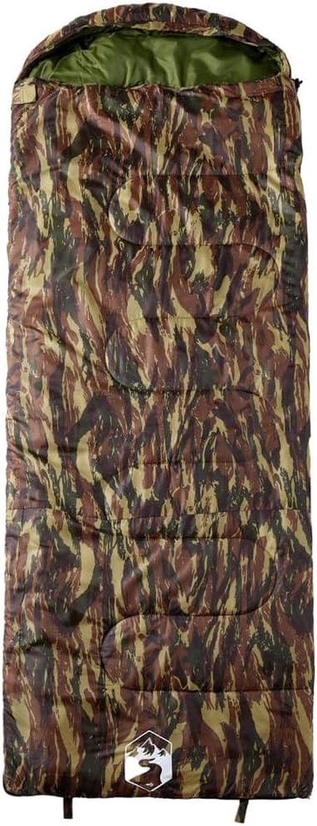 Slaapzak volwassenen - Kampeerzak - Buitenavonturen - Waterbestendige hoes - 220 x 83 cm - Camouflage — afbeelding 5